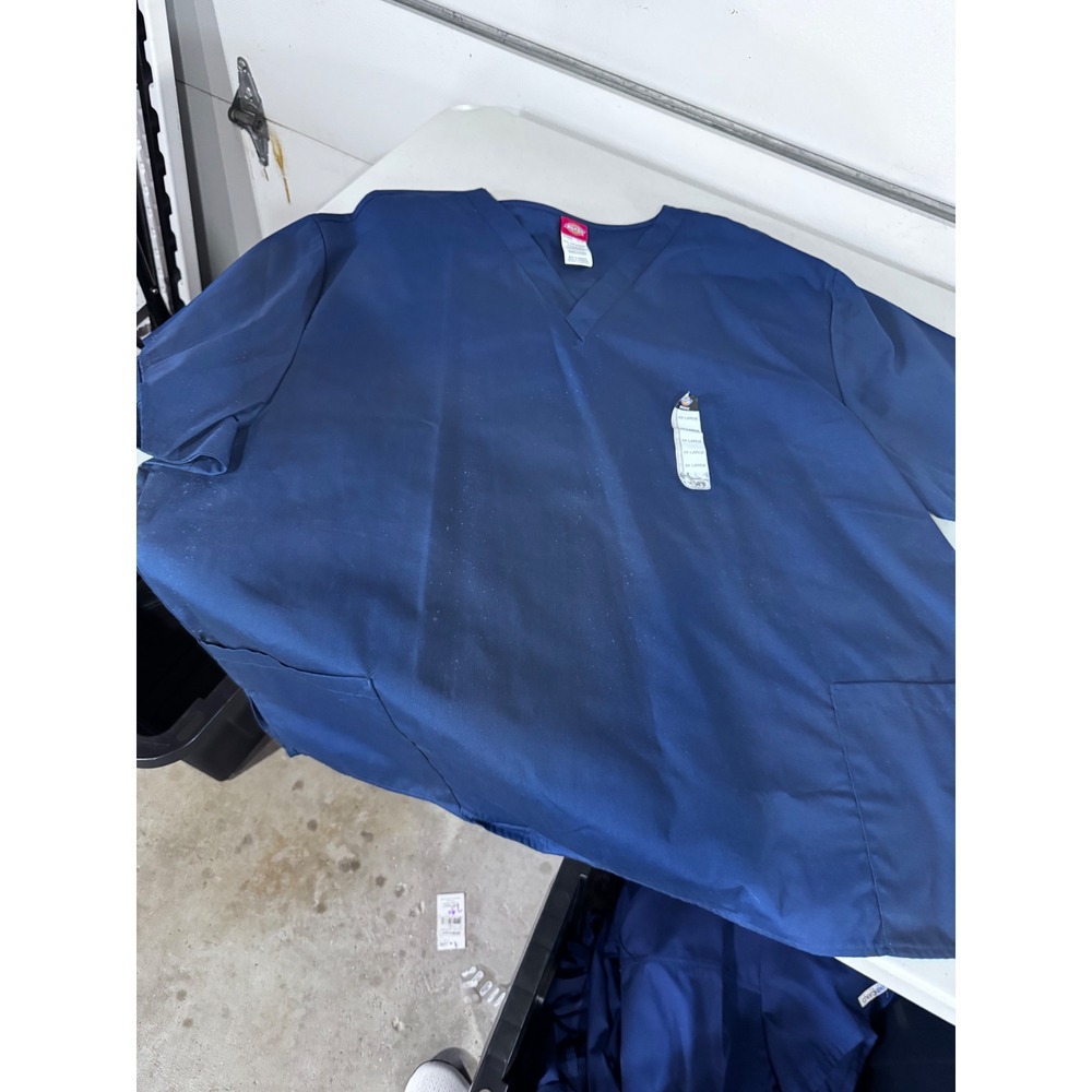 Dickies EDS Every Day Scrubs Navy Blue V-Neck Top 810506 NVYZ 4XL